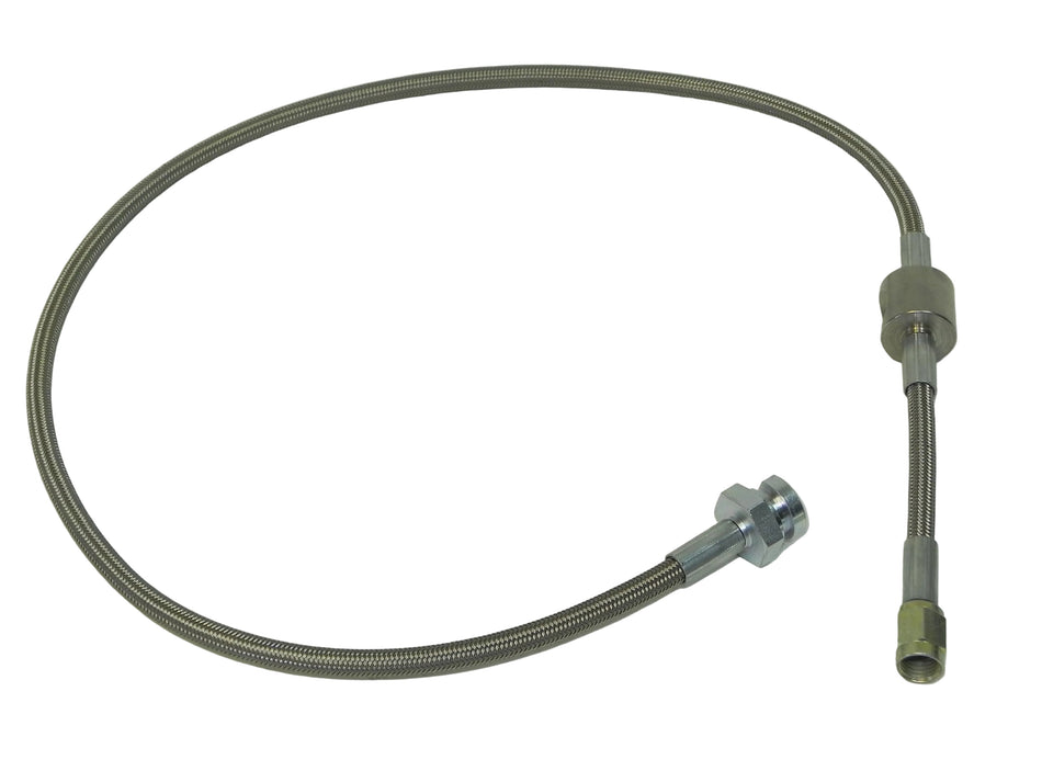 Brake Line, Front M/C Hose to Tee w-Port - Stainlees Steel